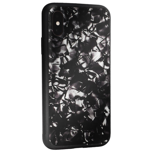 Glass with print TPU Case — iPhone Xs MAX — Black Mramor