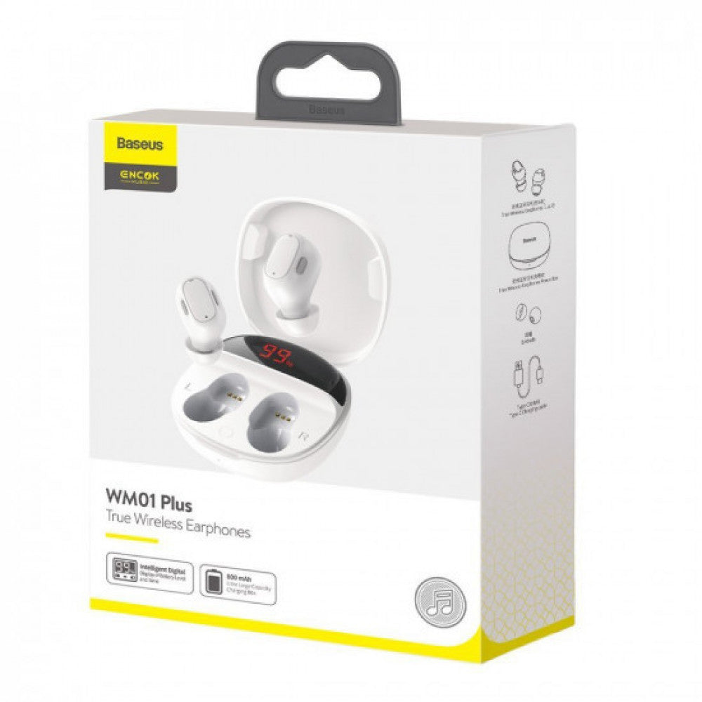 Bluetooth гарнітура TWS — Baseus (NGWM0100) EncokPlus — NGWM010002 White