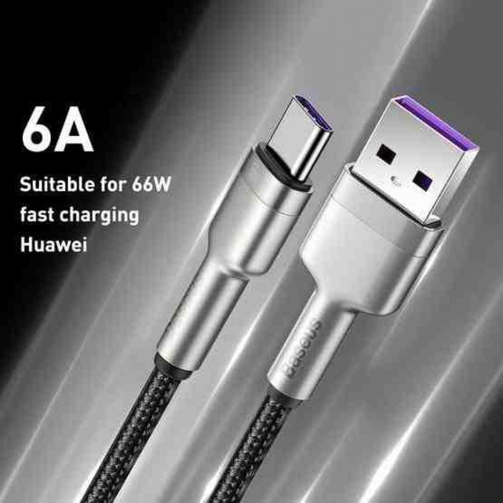 Кабель USB C 66W (0.25m) — Baseus (CAKF000001) Cafule Series Metal — CAKF000001 Black