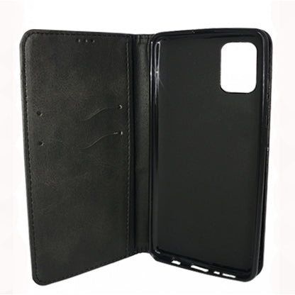 Leather Book Case — Samsung A02S — Black