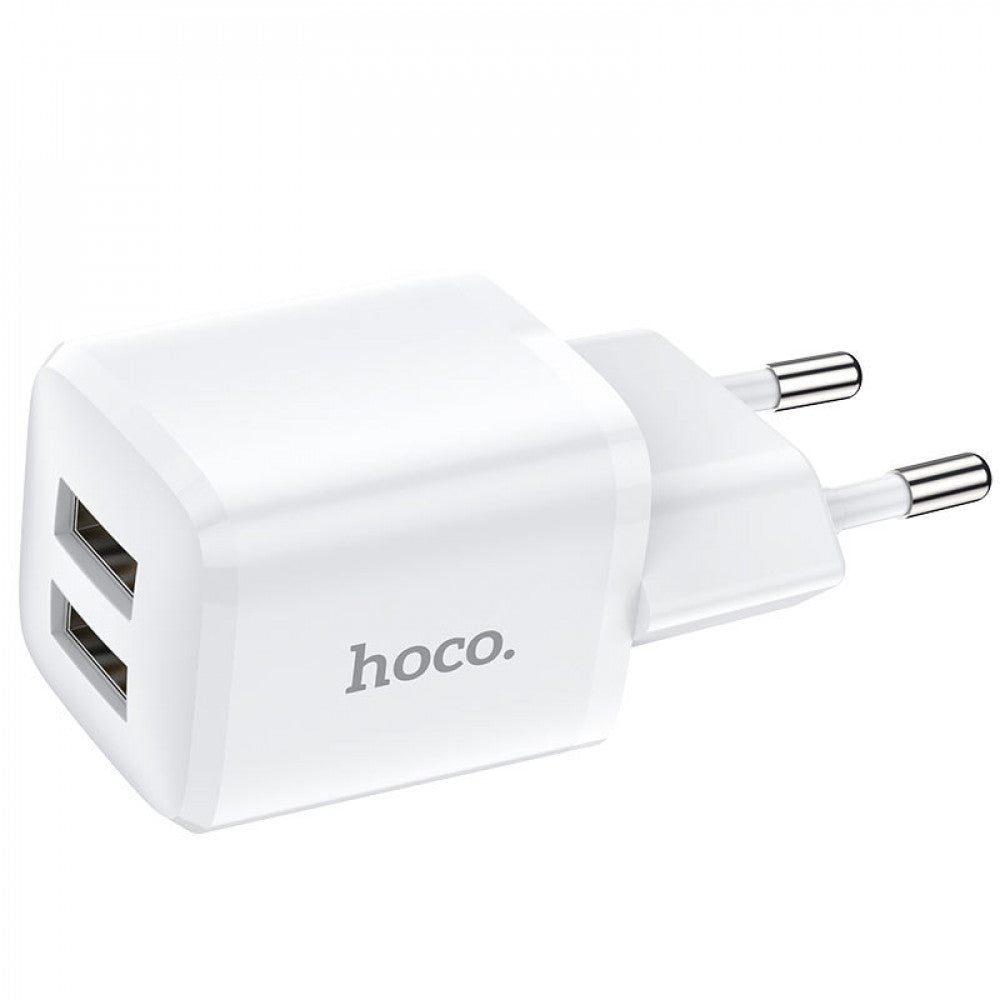 Home Charger | 2.4A | 2U | Micro Cable (1m) — Hoco N8 — White