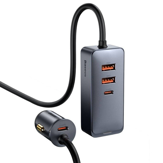 Car Charger | 120W | 2U | 2C | Extension Cord — Baseus (CCBT-A0G) Share Together PPS multi-port Fast charging Gray — CCBT-AOG Gray