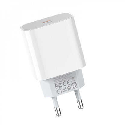 Home Charger | 20W | PD3.0 | C to Lightning Cable (1m) — Hoco C76A — White