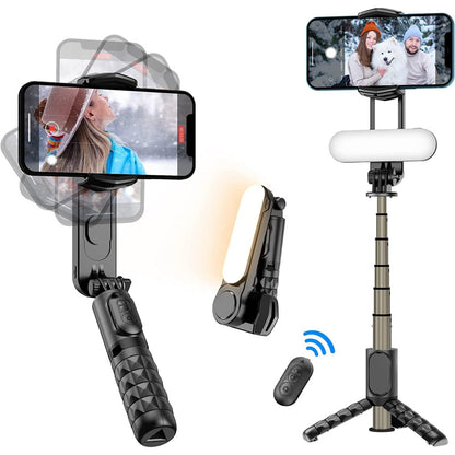 Gimbal Stabilizer | Button Bluetooth | LED Lamp | Q09