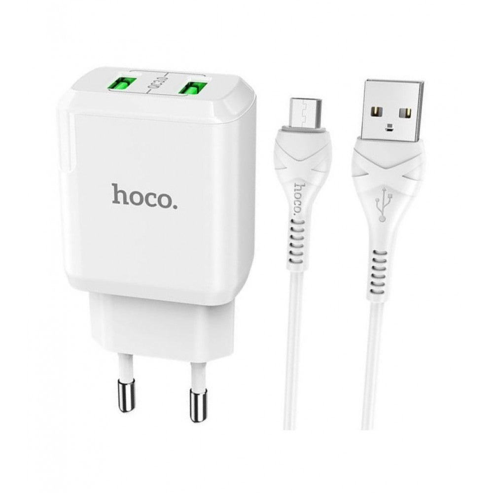 Home Charger | 18W | QC3.0 | Micro Cable (1m) — Hoco N6 — White