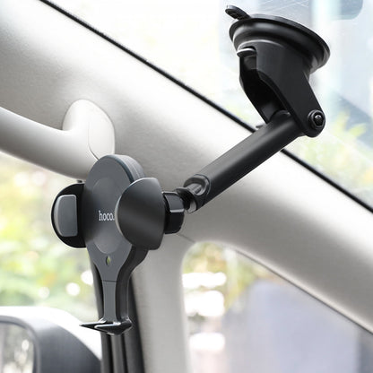 Car Holder — Hoco CA60 Aspiring infrared sensor wireless charging — black