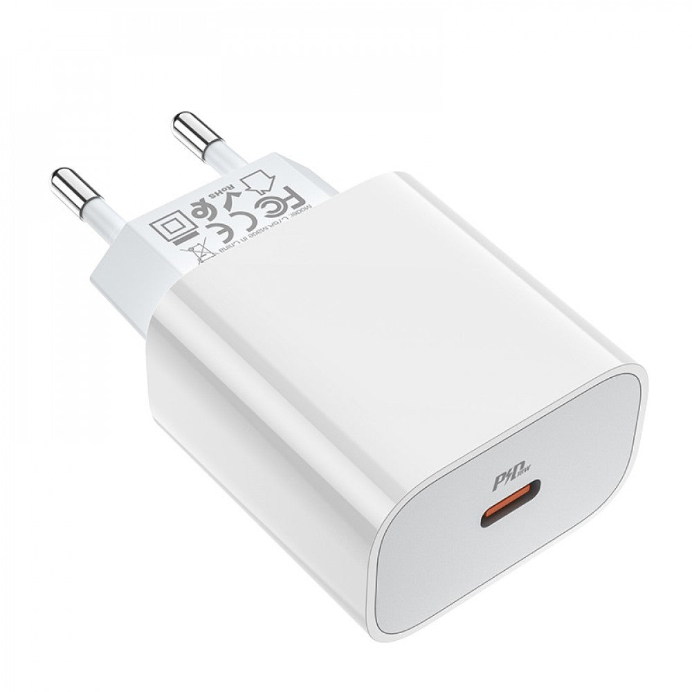 Home Charger | 20W | PD3.0 | C to Lightning Cable (1m) — Hoco C76A — White