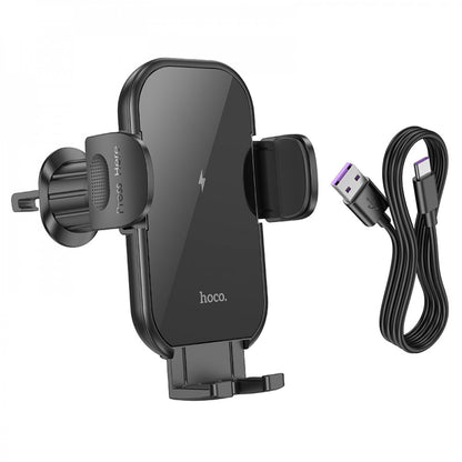 Car Holder — Hoco HW4 Journey wireless fast charging (air outlet) — Black