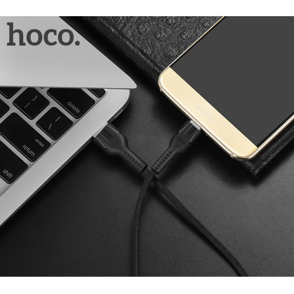 Кабель USB C 2.4A (1.2m) — Hoco U31 — Black