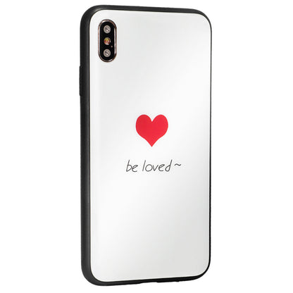 Glass with print TPU Case — Samsung A20 2019 — Be loved / Heart white