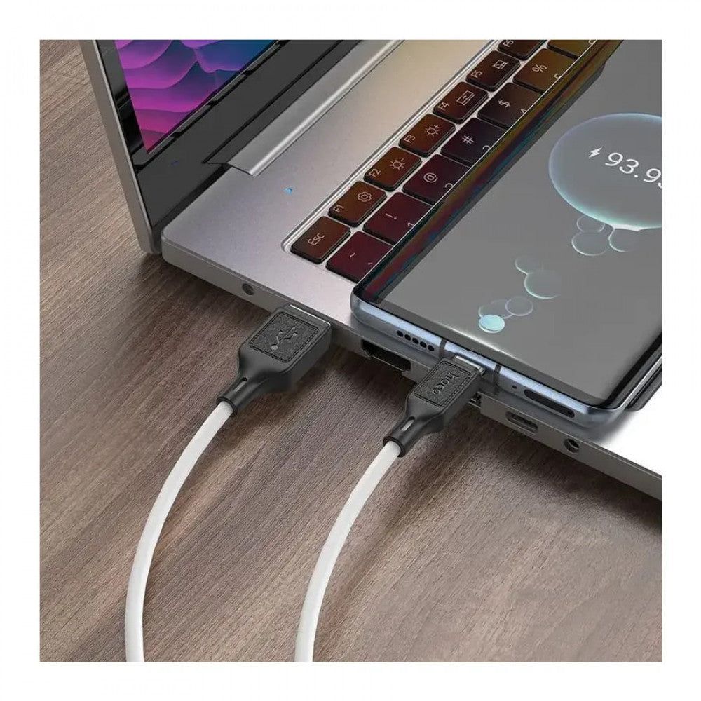 Кабель USB C 3A (1m) — Hoco X90 Cool Silicone — White