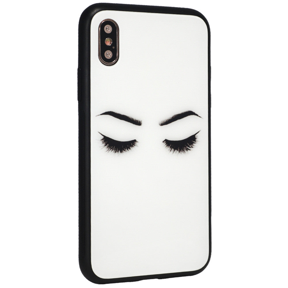 Glass with print TPU Case — iPhone Xs — Eyes