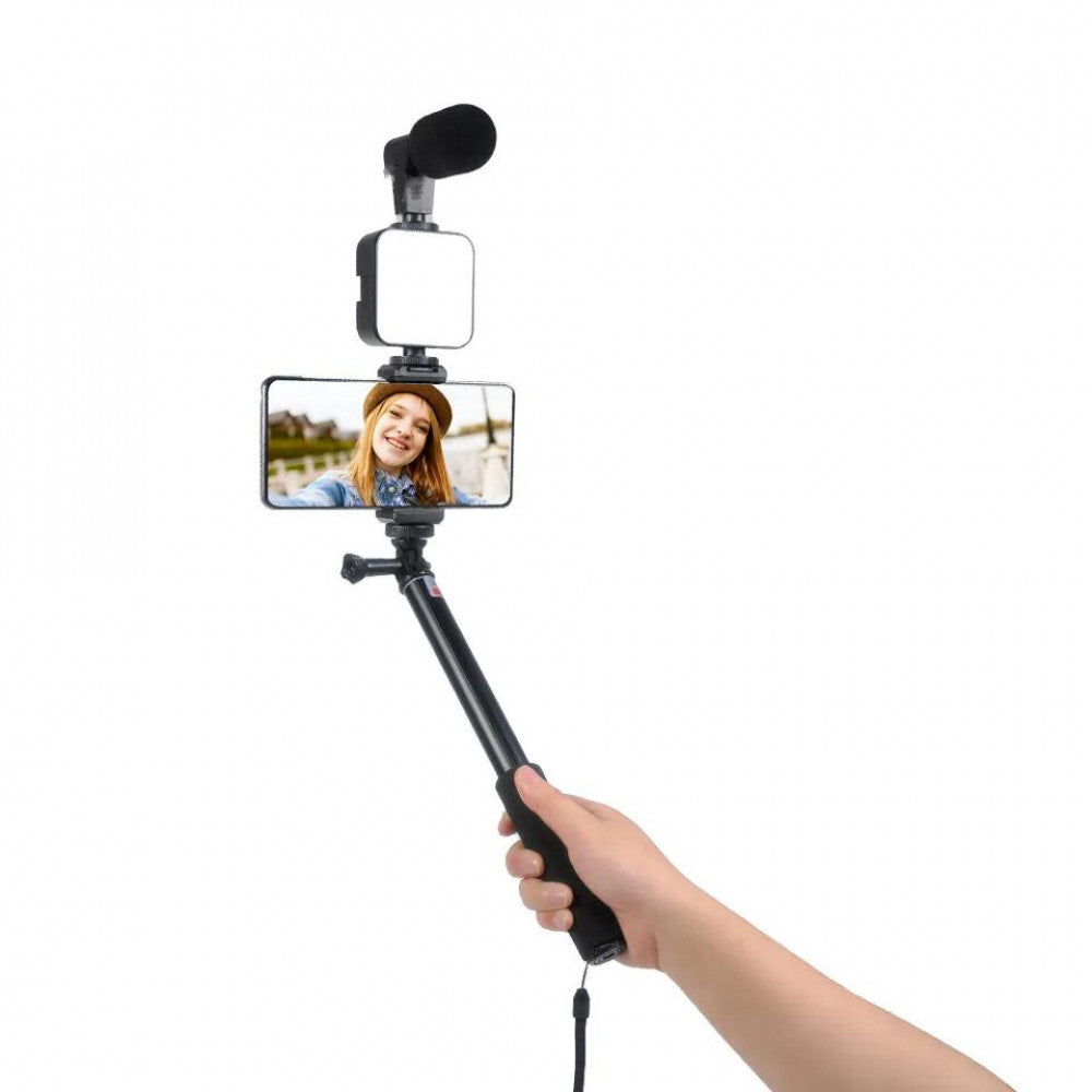 Monopod Tripod For Mobile | Bluetooth | Microphone LED Lamp | AY-49Z