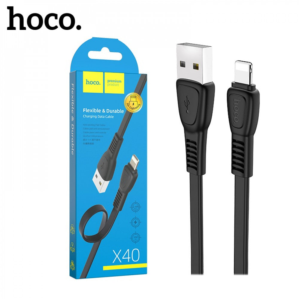 Кабель Lightning 2.4A (1m) — Hoco X40 — Black