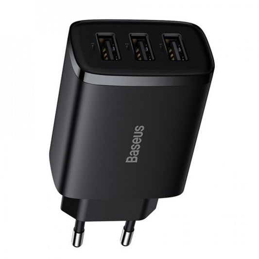 Home Charger | 17W | 3U — Baseus (CCXJ020) Compact Charger — CCXJ020101 Black