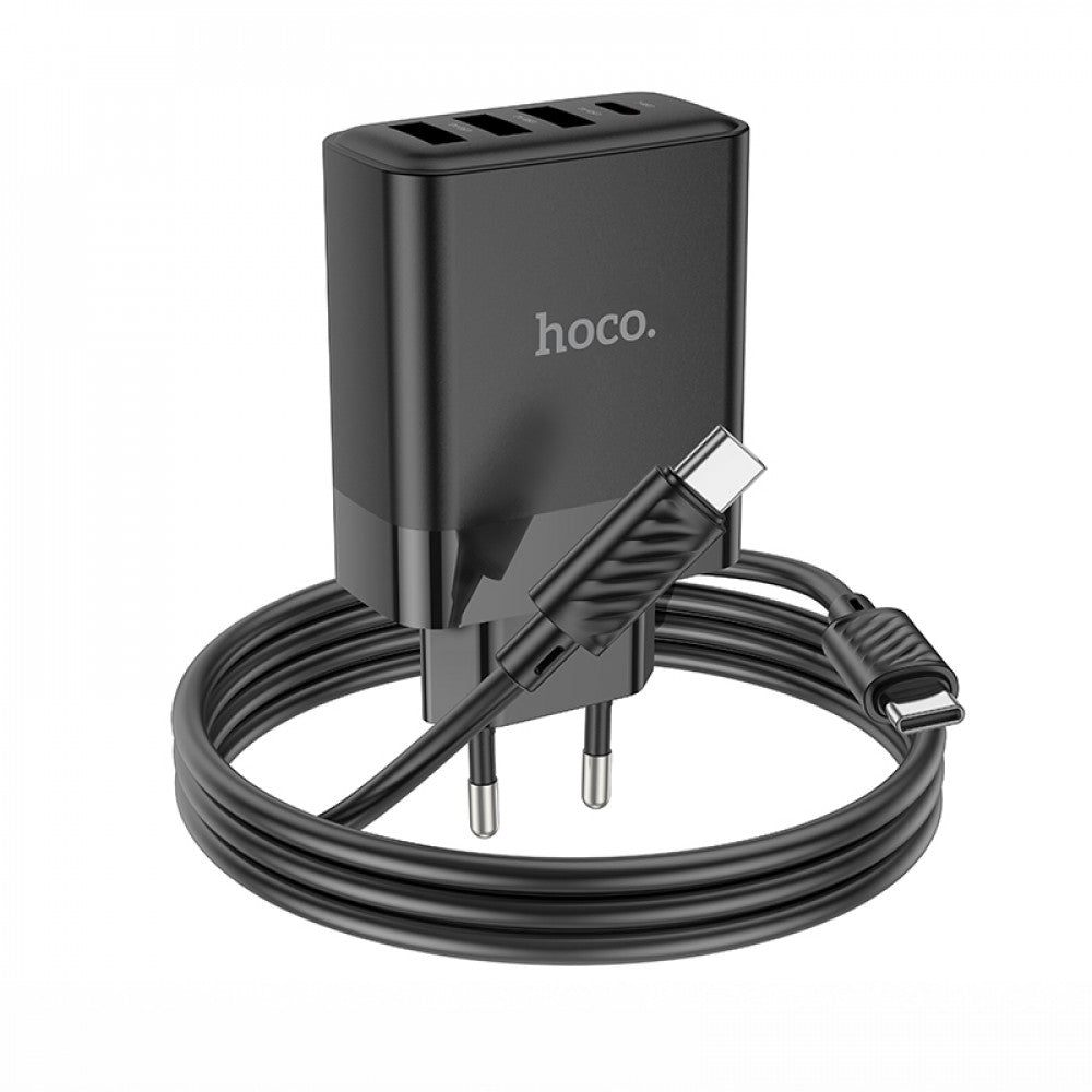 Home Charger | 45W | PD | QC3.0 | C to C Cable (1m) — Hoco C127A — Black