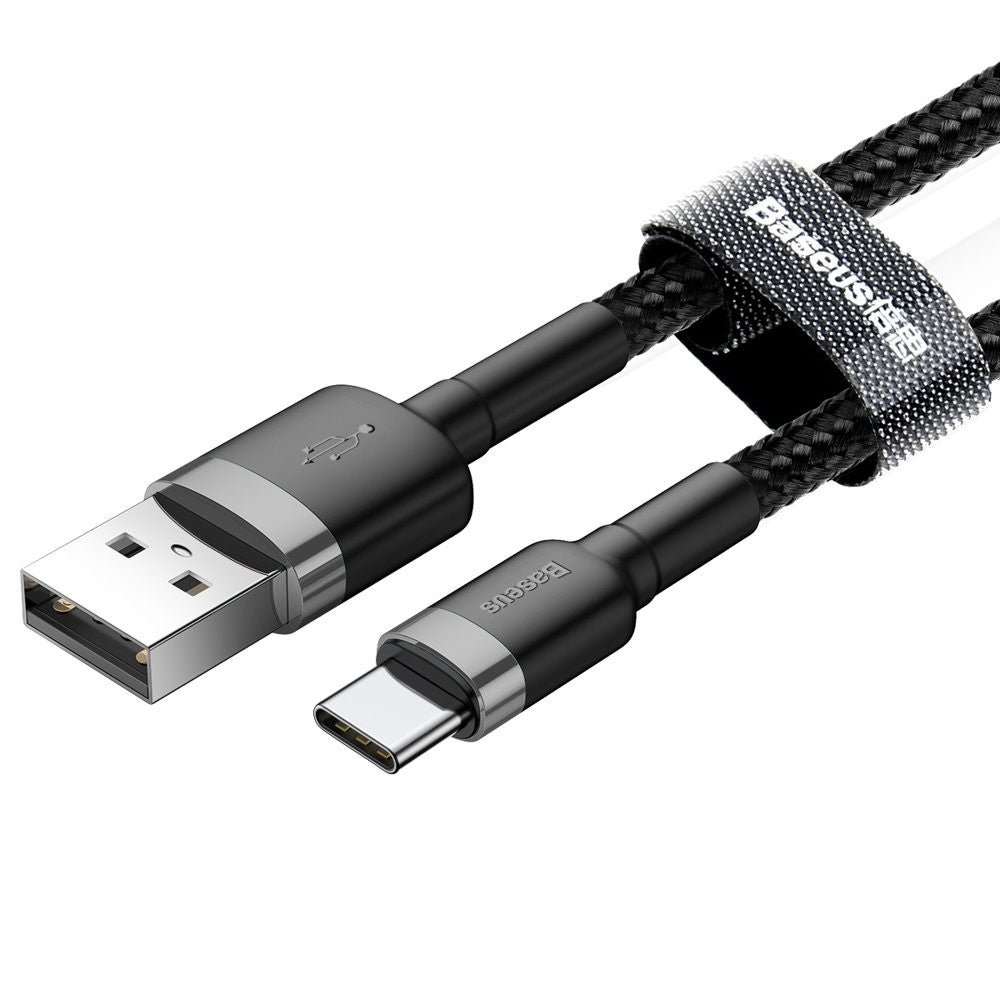 Кабель USB C 3A (0.5m) — Baseus (CATKLF-A) Cafule Series — CATKLF-AG1 Gray + Black