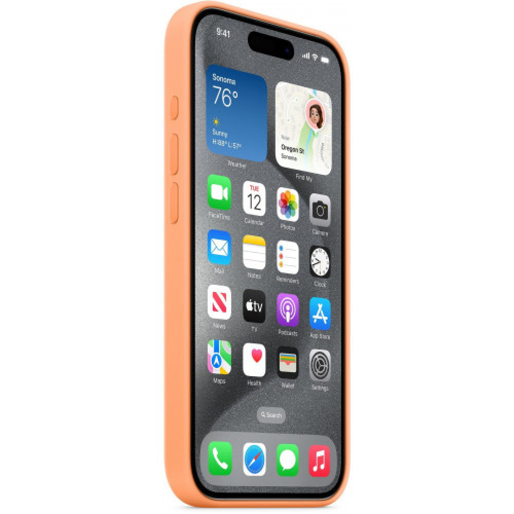 Silicone Case With Magsafe — iPhone 15 — Orange Sorbet