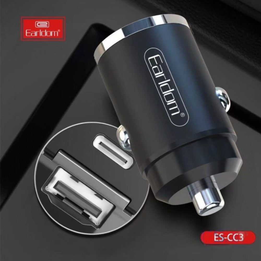 Car Charger | 2.4A | 1U | 1C — Earldom ES-CC3