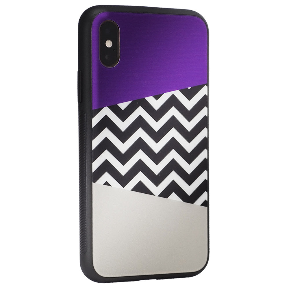 Glass with print TPU Case — iPhone Xs MAX — Purple Gray