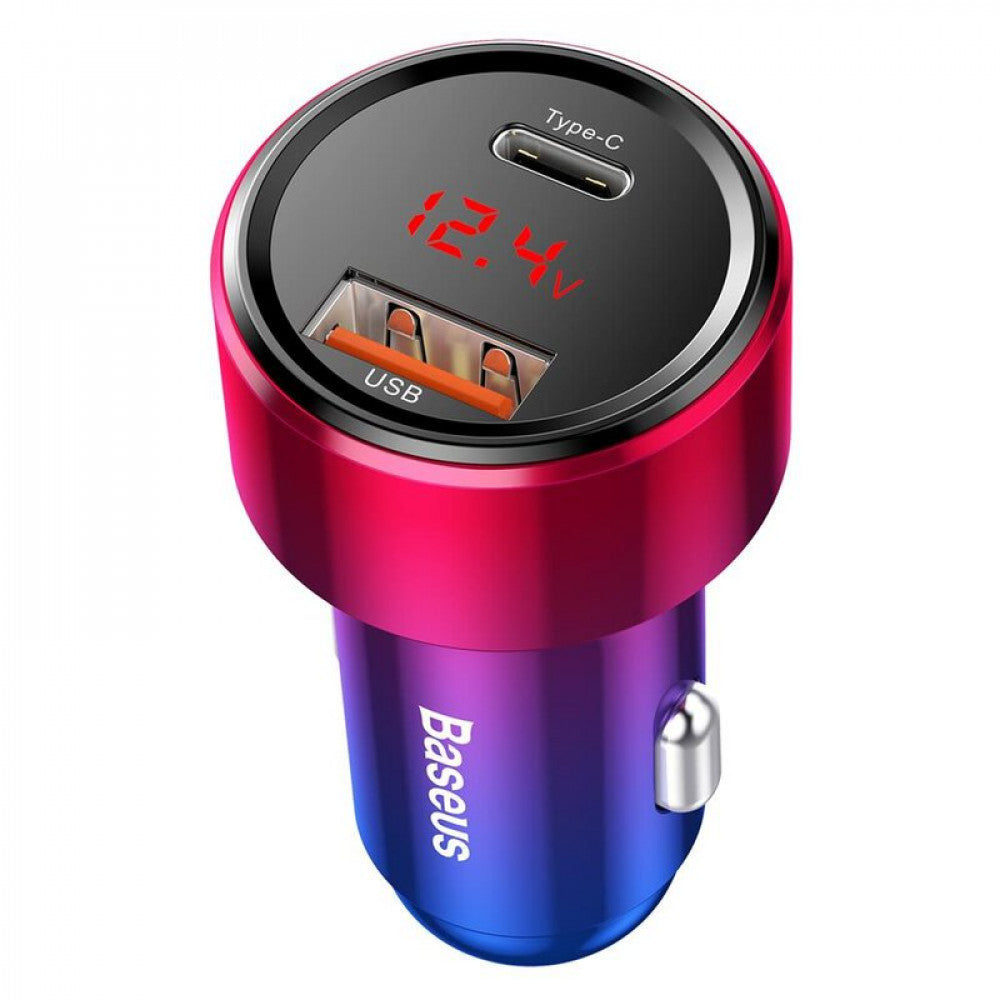 Car Charger | 45W | 1U | 1C | Digital Display — Baseus (CCMLC20C) Magic Series PPS  (Type-c PD+QC) Intelligent quick charging — CCMLC20C-09 Red