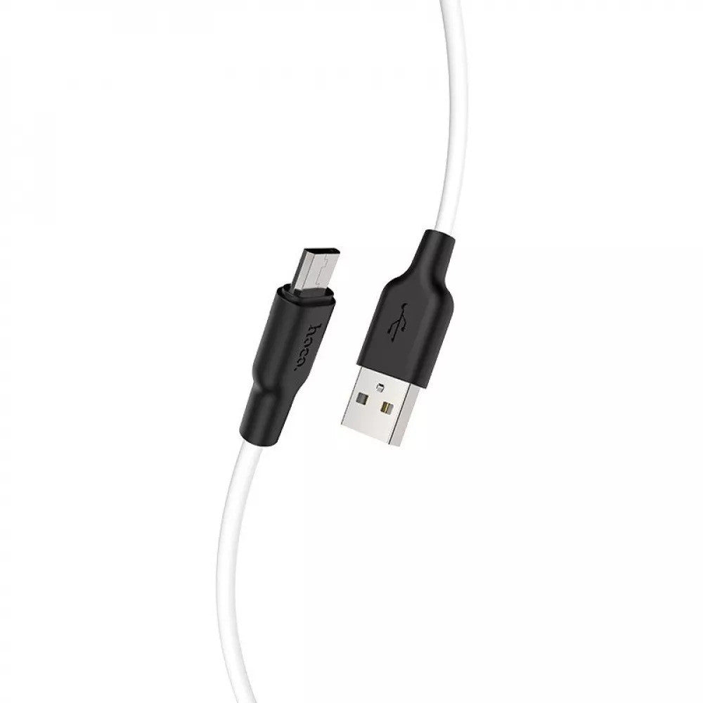 Кабель USB C 2.4A (1m) — Hoco X21 Plus Silicone — Black & white