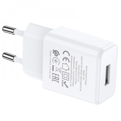 Home Charger | 2.1A | 1U | Micro Cable (1m) — Hoco N9 — White