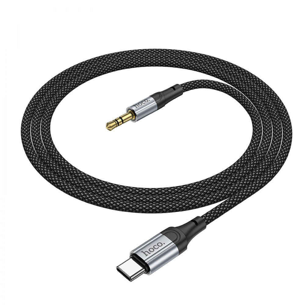 Cable Aux to USB C (1m) — Hoco UPA26 — Black