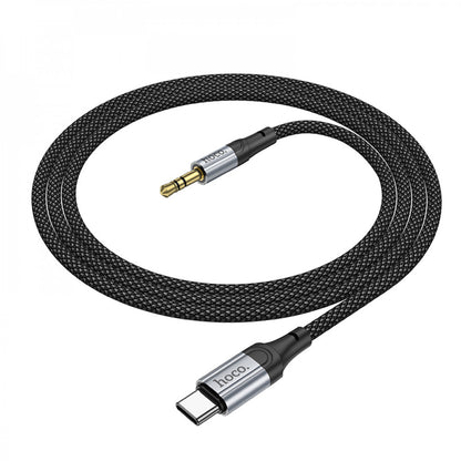 Cable Aux to USB C (1m) — Hoco UPA26 — Black