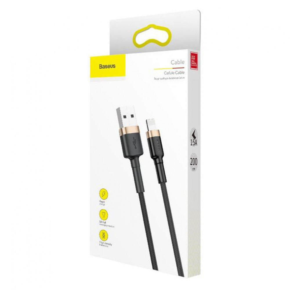 Кабель Lightning 1.5A (2m) — Baseus (CALKLF-CV1) Cafule Series Gold & Black — CALKLF-CV1 Gold+Black