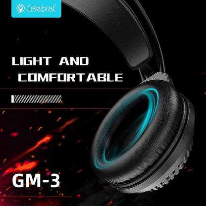 Gaming Headset 3.5mm & USB — Celebrat GM-3 — Black