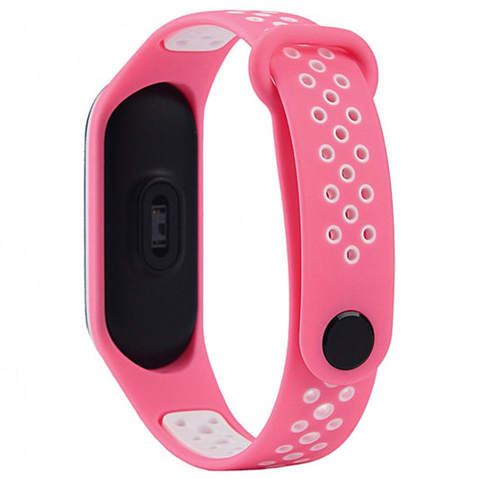 Ремінець Silicone Sport Nike — Xiaomi Mi Band 5 | 6 — Pink & White