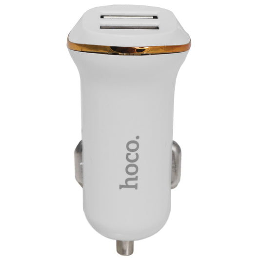 Car Charger | 2.1W | 2U | Lightning Cable (1m) — Hoco Z1 White