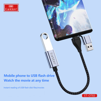 Adapter OTG USB C & USB A To USB3.0 — Earldom ET-OT83 2 in 1