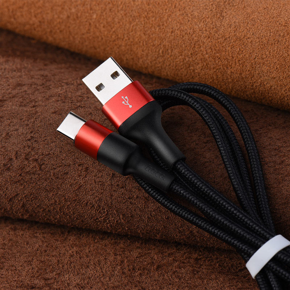 Кабель USB C 2A (1m) — Hoco X26 — Black&Gold