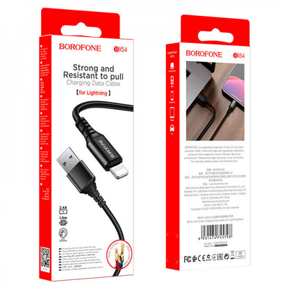 Кабель Lightning 2.4A (1m) — Borofone BX54 — Black