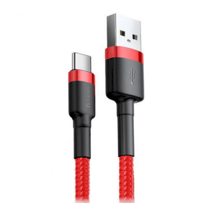 Кабель USB C 3A (0.5m) — Baseus (CATKLF-A) Cafule Series — CATKLF-AG1 Gray + Black