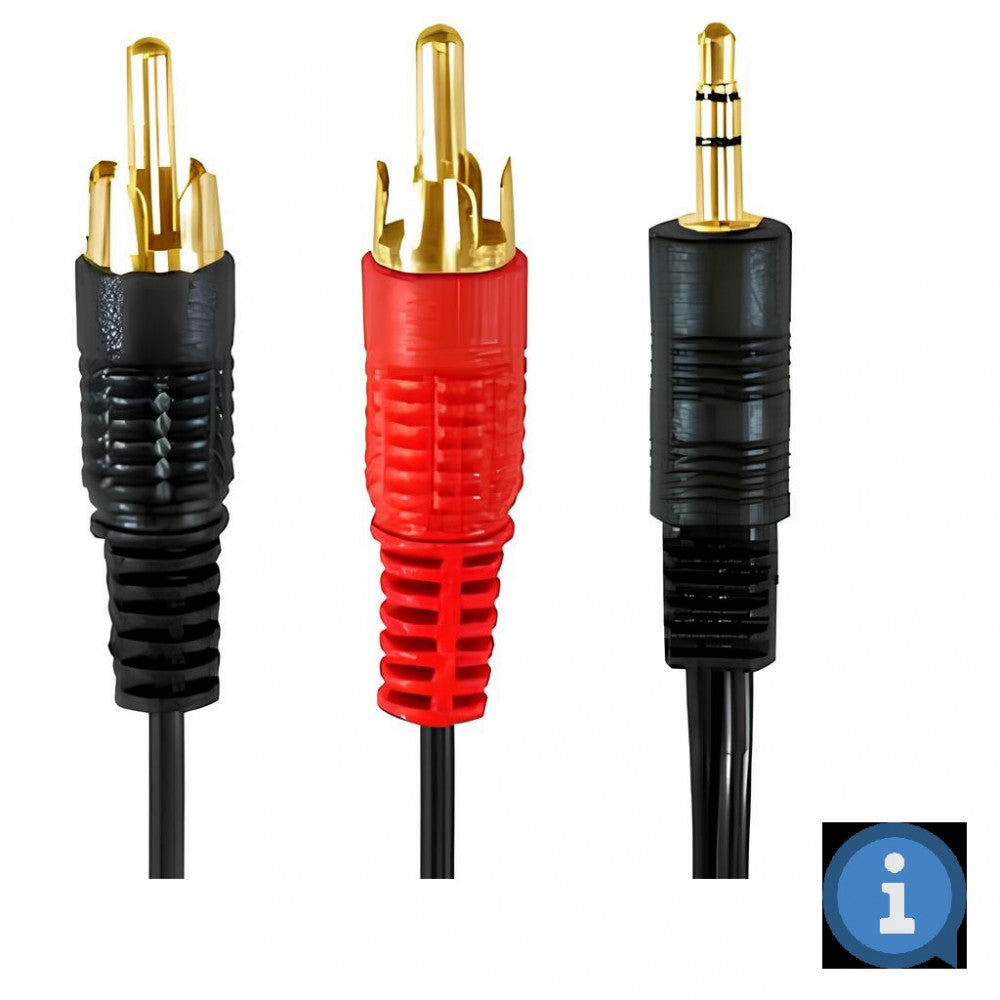 Cable Aux to 2 RCA (1m) — KY-180 Nylon Black