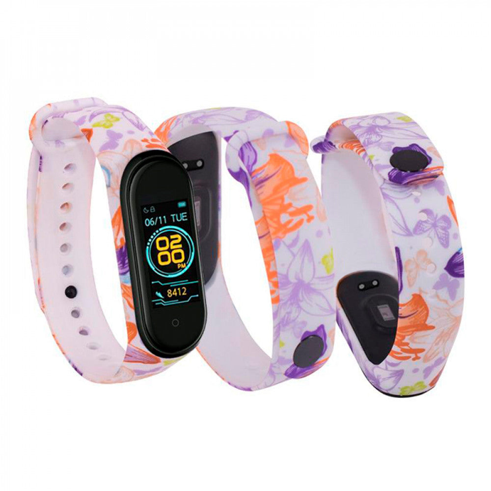 Ремінець Silicone Flowers Design — Xiaomi Mi Band 2