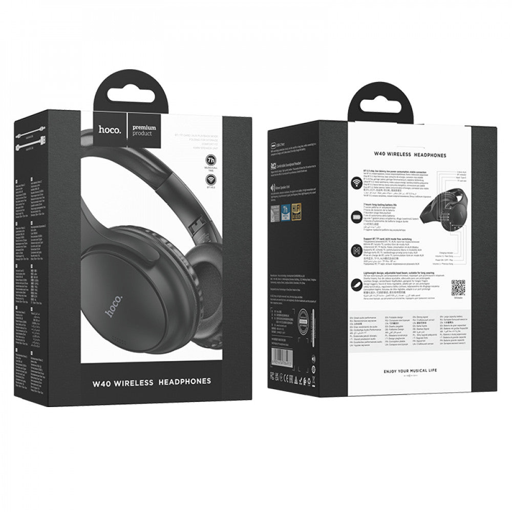 Bluetooth Headphones — Hoco W40 — Black