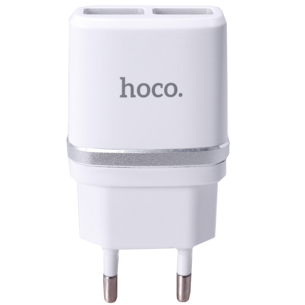 Home Charger | 2.4A | 2U | Micro Cable (1m) — Hoco C12 White