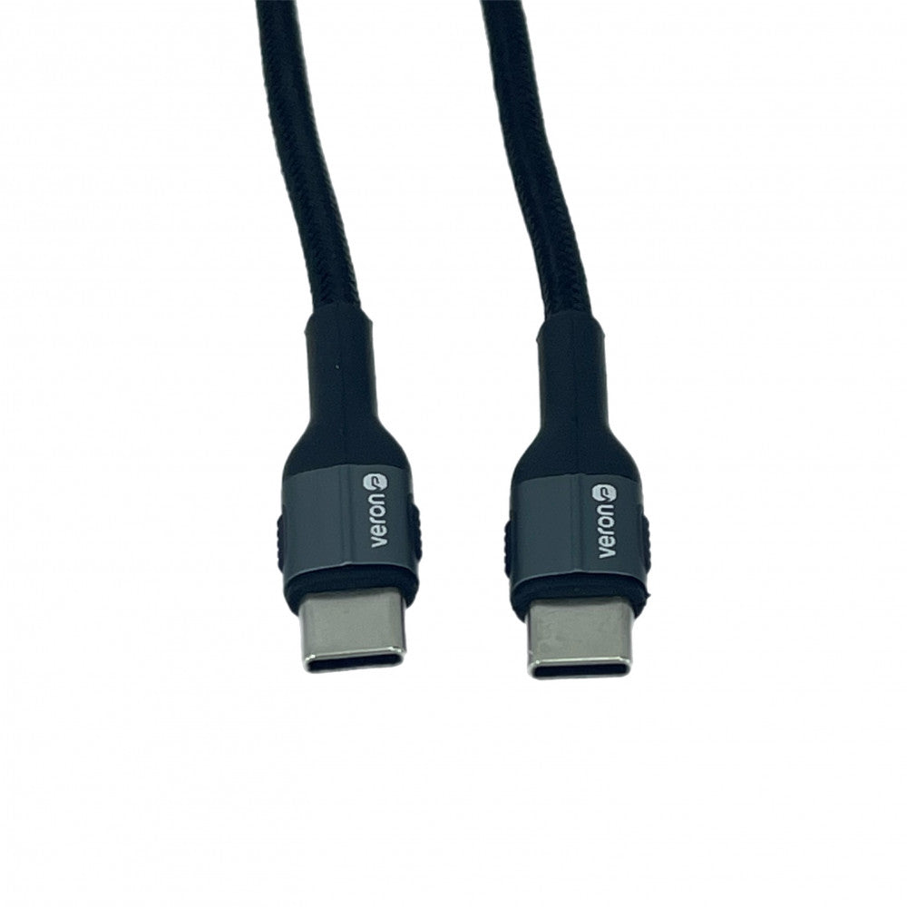 Кабель USB C to C 3A PD (1m) Veron CC09 Nylon — Black