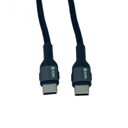 Кабель USB C to C 3A PD (1m) Veron CC09 Nylon — Black