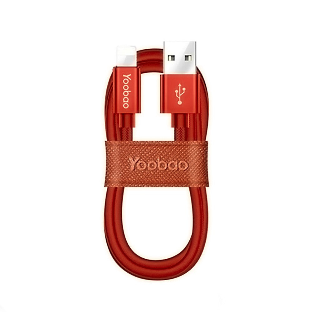 Кабель Lightning 2.4A (1m) — Yoobao YB428 — Red