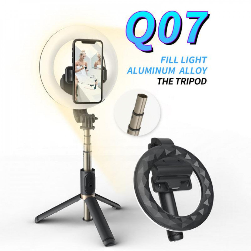 Monopod Tripod | Button Bluetooth | Ring LED Lamp | Q07