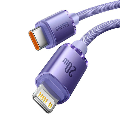 Кабель USB C to Lightning 20W (2m) — Baseus (CAJY000305) Crystal Shine Series — CAJY000305 Purple