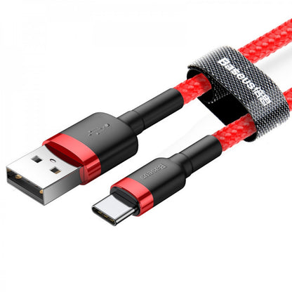 Кабель USB C 3A (0.5m) — Baseus (CATKLF-A) Cafule Series — CATKLF-A91 Red + Black