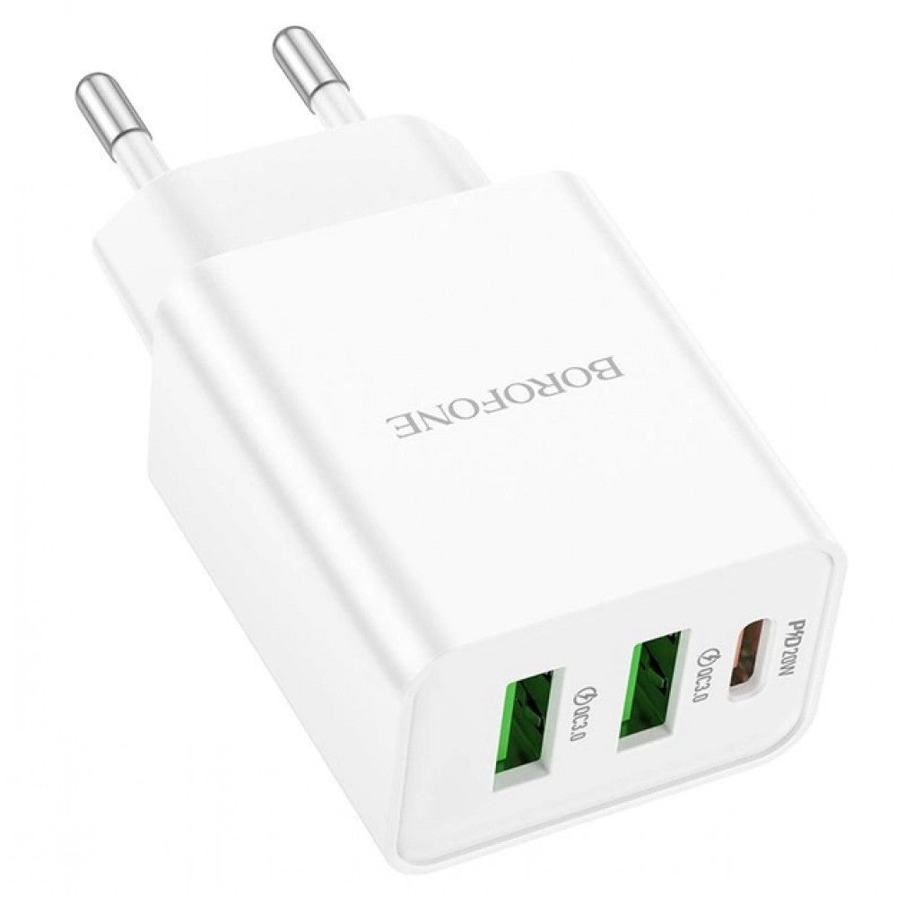 Home Charger | 30W | PD | 2 QC3.0 — Borofone BA70A — White