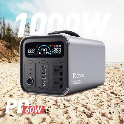 Yoobao EN1000S Power Station - 280800mAh AC220V Ouput/PD Quick charge/Big Capacity Power Bank/LED flashlight---Camping/Emergency Backup