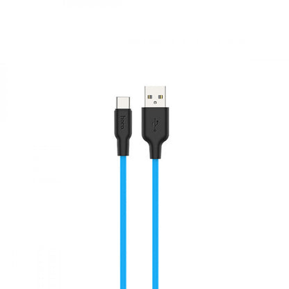 Кабель USB C 2.4A (1m) — Hoco X21 Plus Silicone — Black & blue